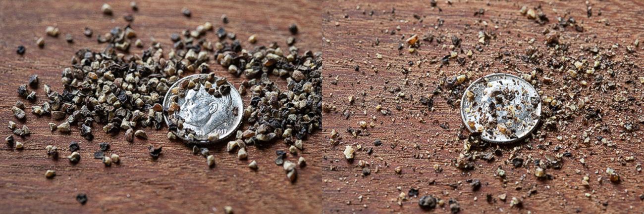 Roppantott vs. őrölt bors